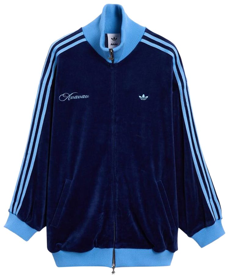 Adidas x Avavav Velvet Zip Up Track Jacket Dark Blue