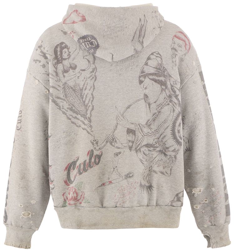 SAINT Mxxxxxx x Alexis Ross Drawing Hoodie Silver