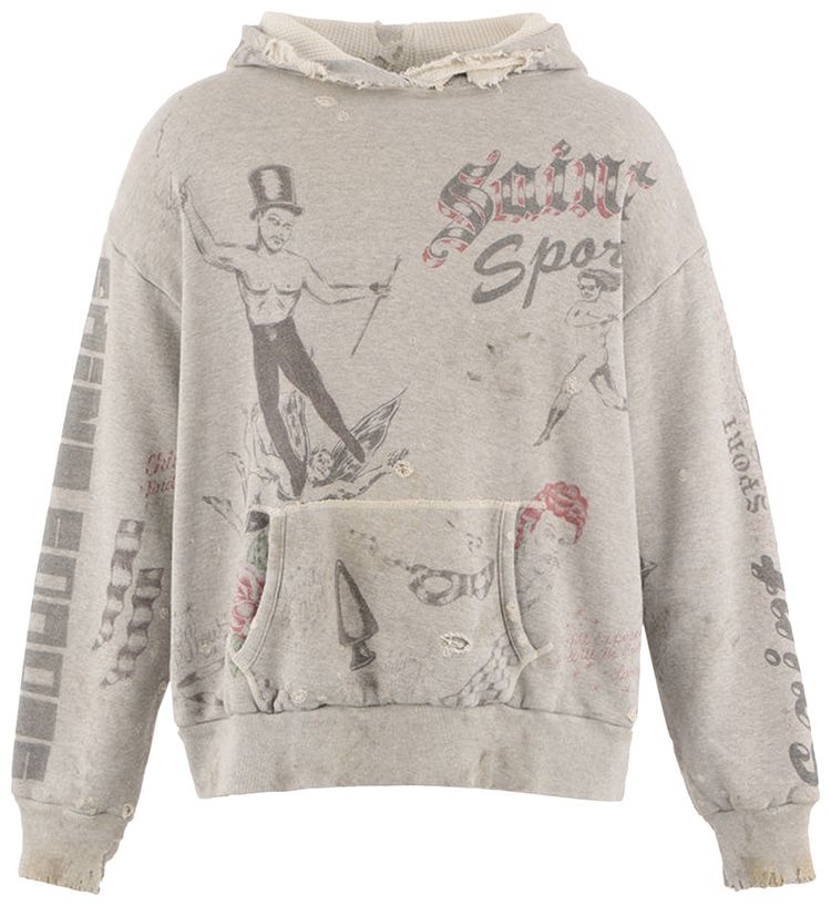 SAINT Mxxxxxx x Alexis Ross Drawing Hoodie Silver