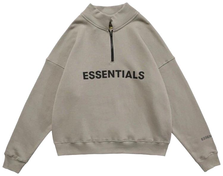 Fear of God Essentials Half Zip Sweatshirt Moss