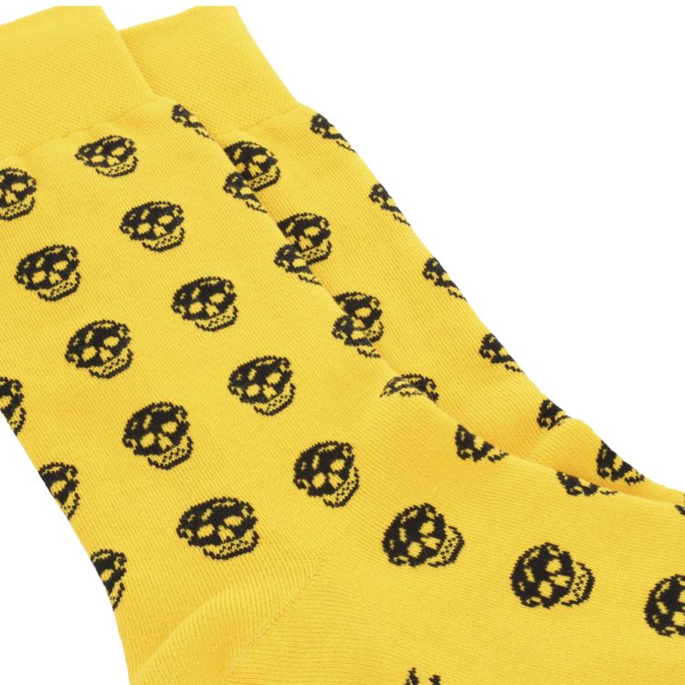 Alexander McQueen Skull Logo Socks Yellow Black