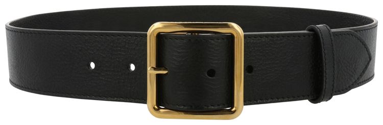 Alexander McQueen Grainy Leather Belt Black