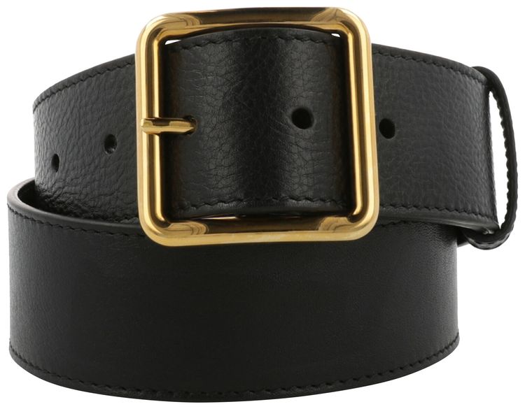 Alexander McQueen Grainy Leather Belt Black