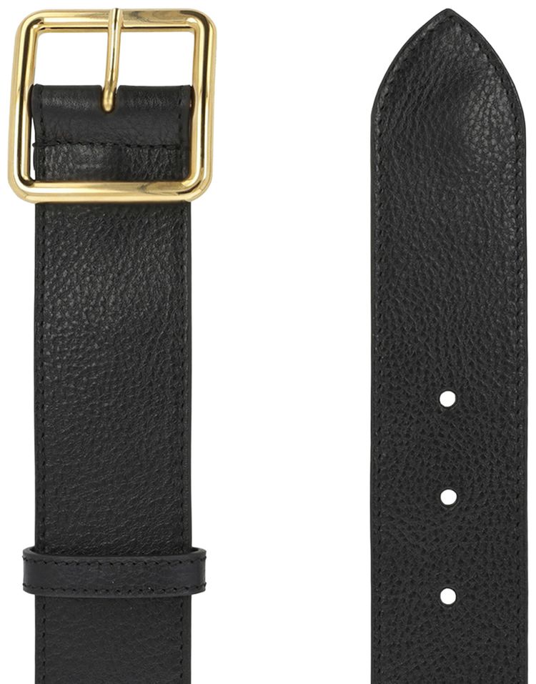 Alexander McQueen Grainy Leather Belt Black