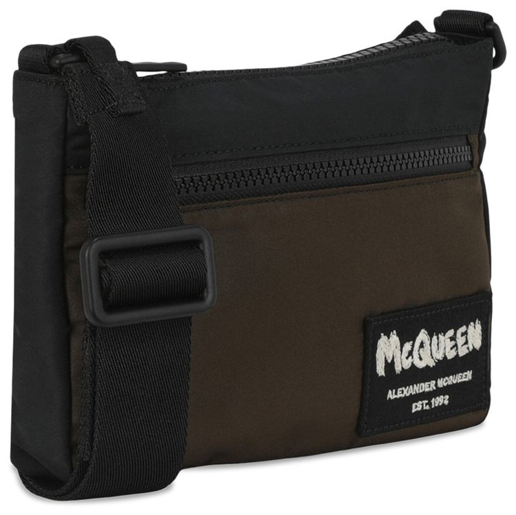Alexander McQueen Logo Patch Crossbody Phone Bag Black