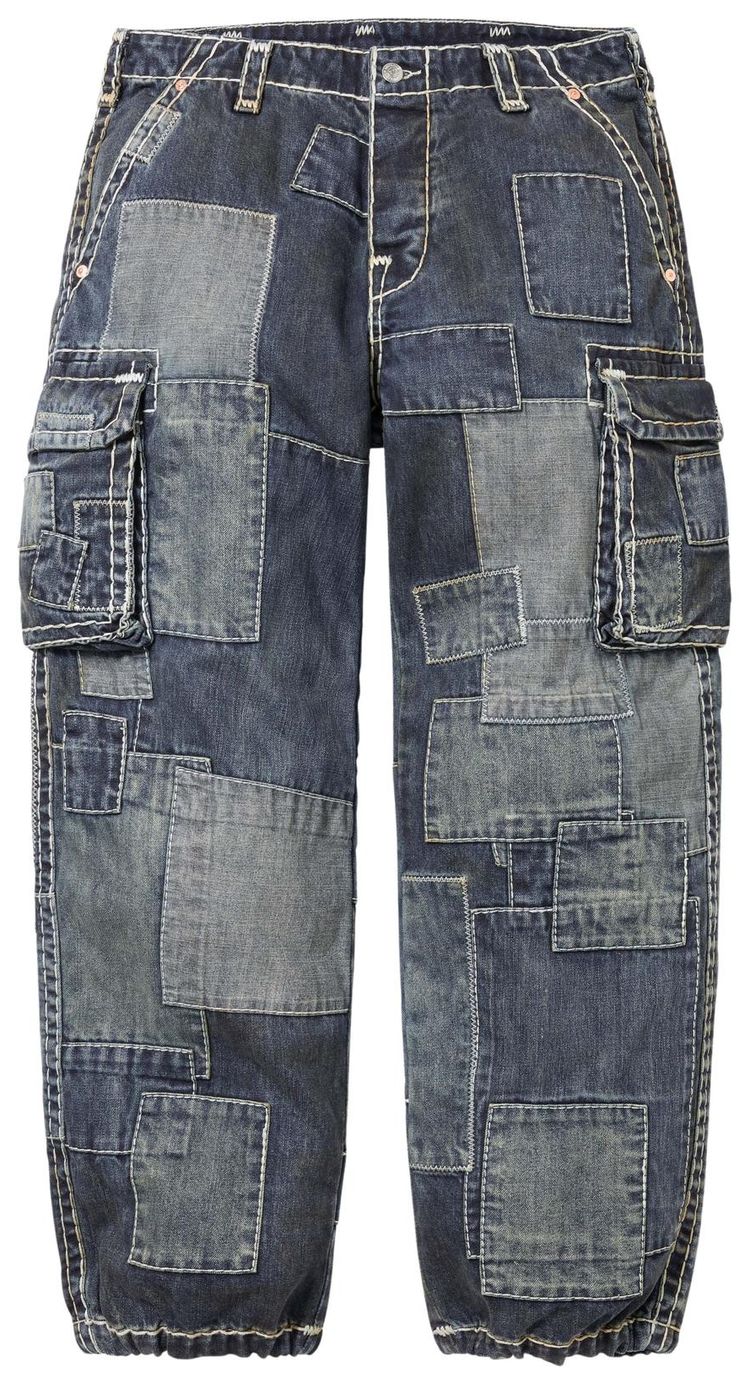 Supreme x True Religion Patchwork Cargo Pant Dirty Indigo