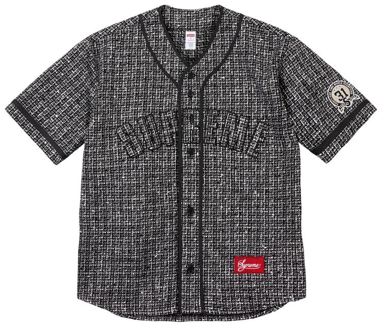 Supreme Boucle Baseball Jersey Black
