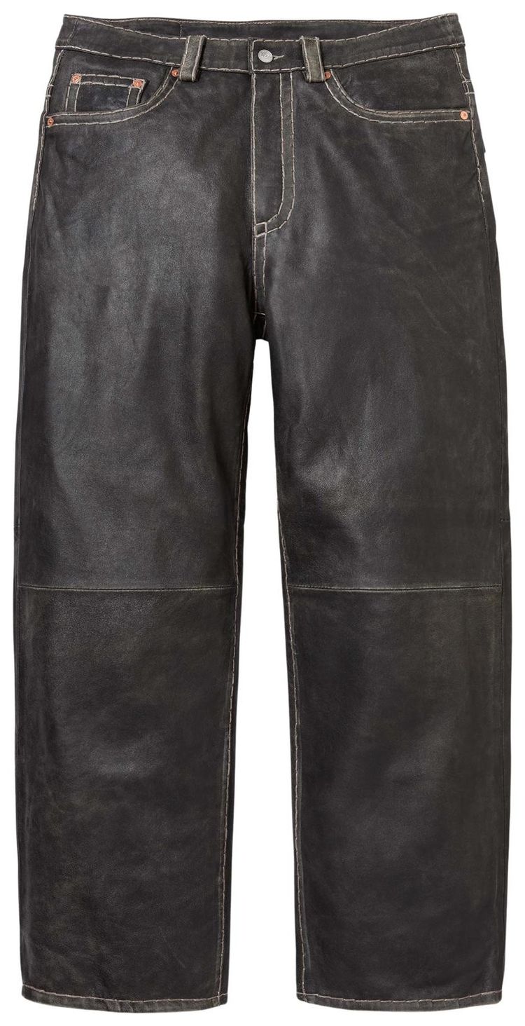 Supreme x True Religion Loose Fit Leather Pant Black