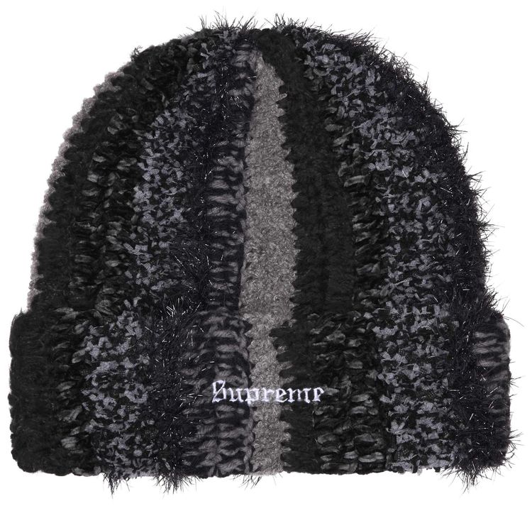 Supreme Tinsel Stripe Beanie Black