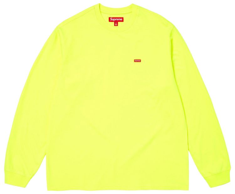 Supreme Small Box Long Sleeve Tee Fluorescent Yellow