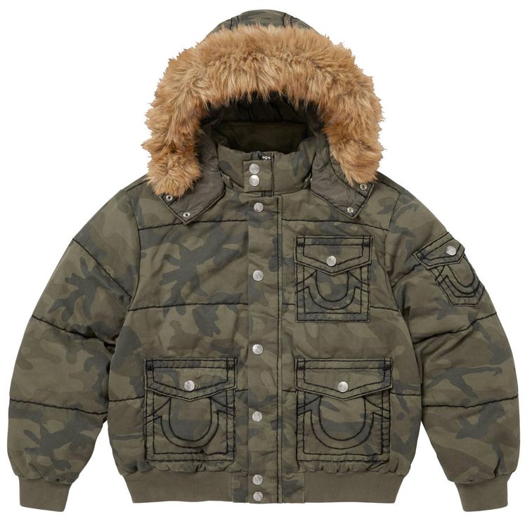 Supreme x True Religion Puffer Jacket Olive Camo