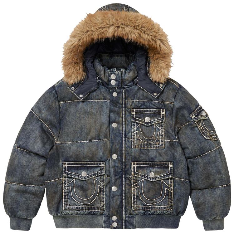 Supreme x True Religion Puffer Jacket Dirty Indigo