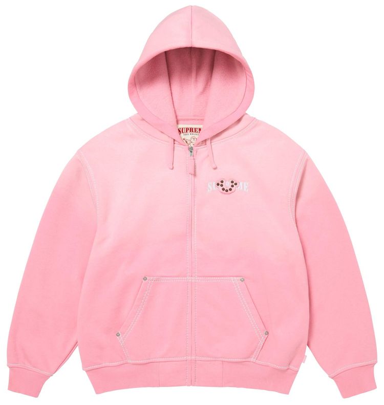 Supreme x True Religion Zip Up Hooded Sweatshirt Pink