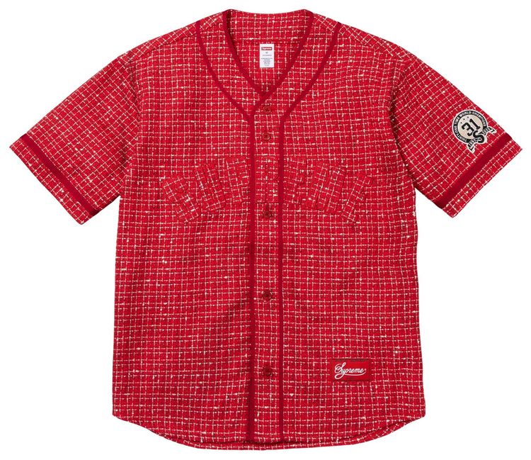 Supreme Boucle Baseball Jersey Red