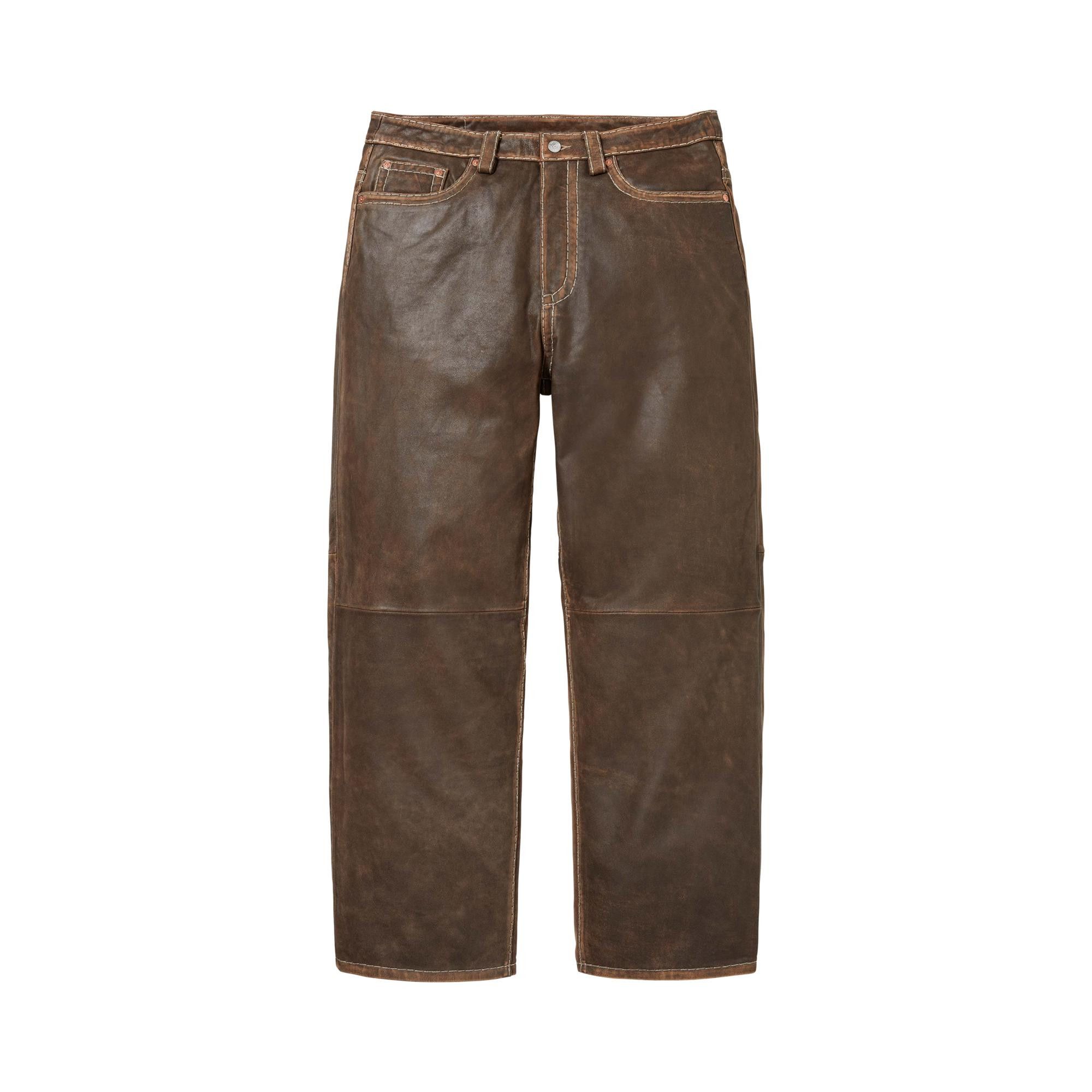 Buy Supreme x True Religion Loose Fit Leather Pant 'Brown