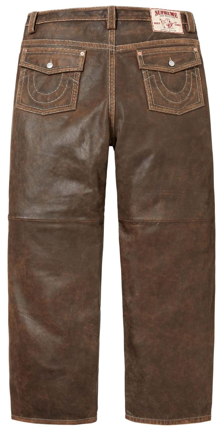 Supreme x True Religion Loose Fit Leather Pant Brown