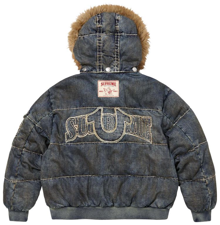 Supreme x True Religion Puffer Jacket Dirty Indigo