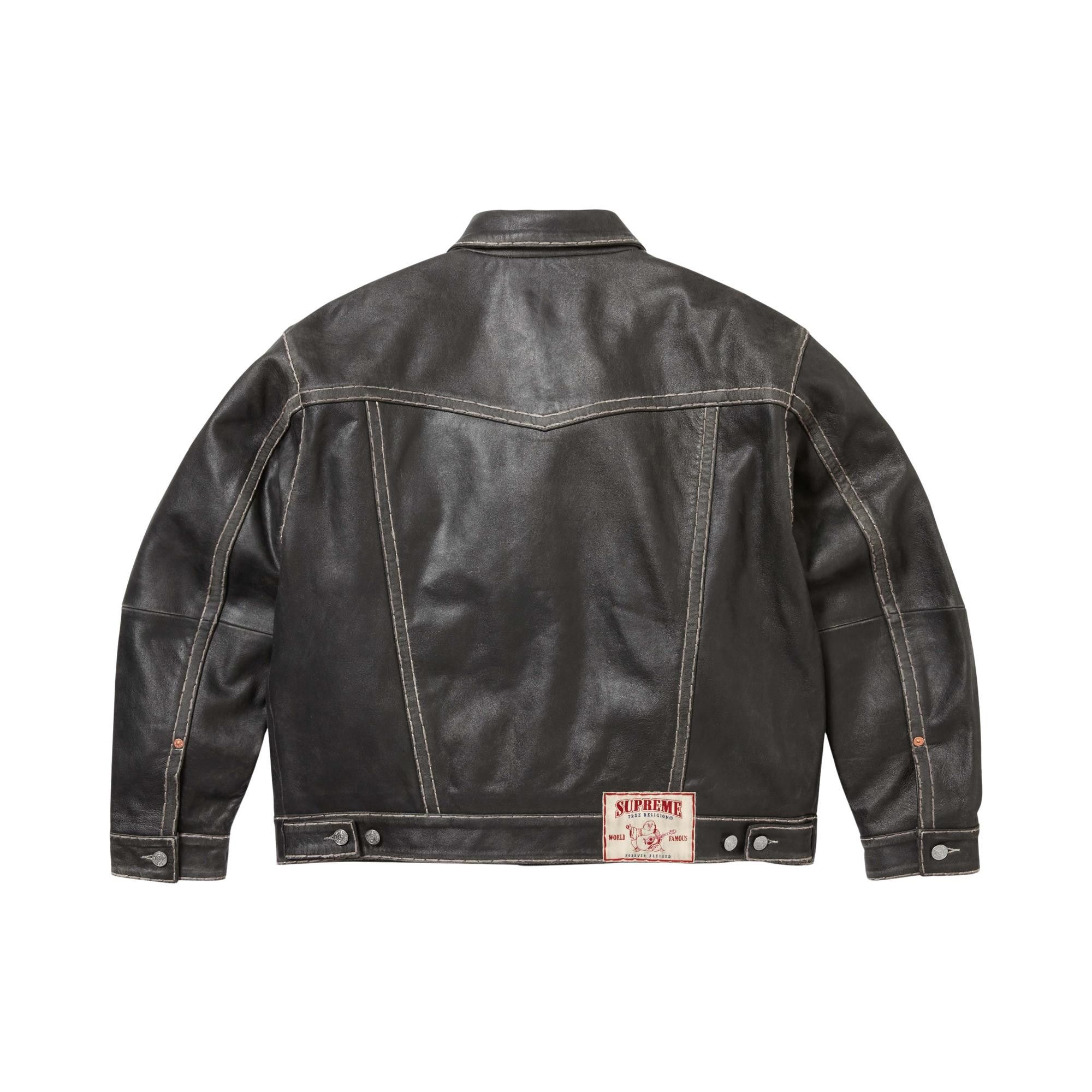 Buy Supreme x True Religion Leather Trucker Jacket 'Black