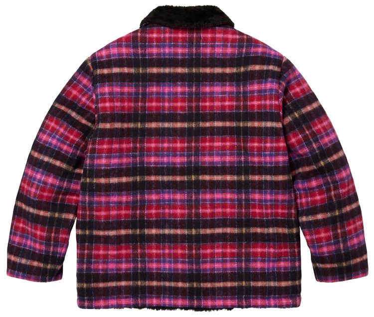 Supreme Plaid Car Coat Pink