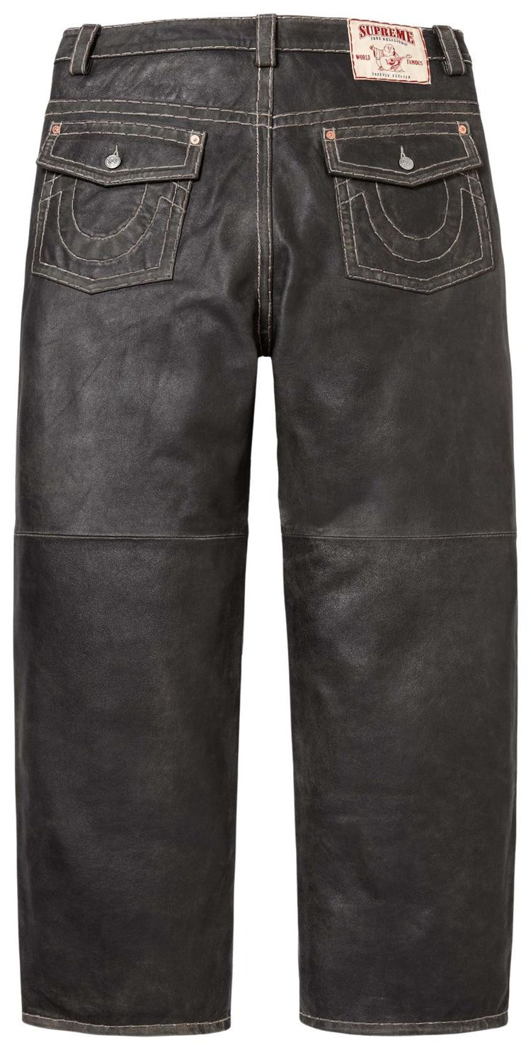 Supreme x True Religion Loose Fit Leather Pant Black