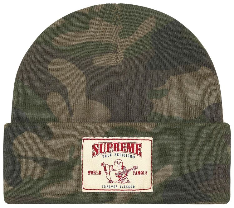 Supreme x True Religion Beanie Olive Camo