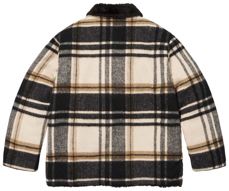 Supreme Plaid Car Coat Cream