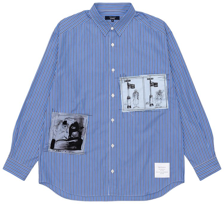 Comme des Garcons Homme Cotton Oxford Button Up WhiteNavySaxTurqoise