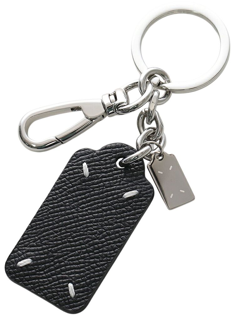 Maison Margiela Small Double Tag Keyring Black