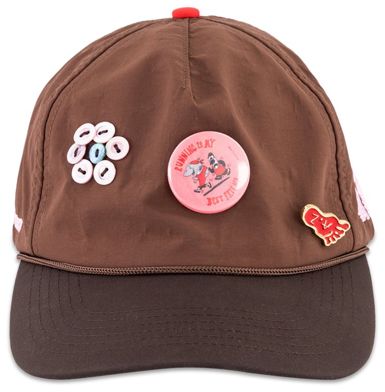 Alex Zono Running Is My Best Friend Pin Trucker Hat Brown