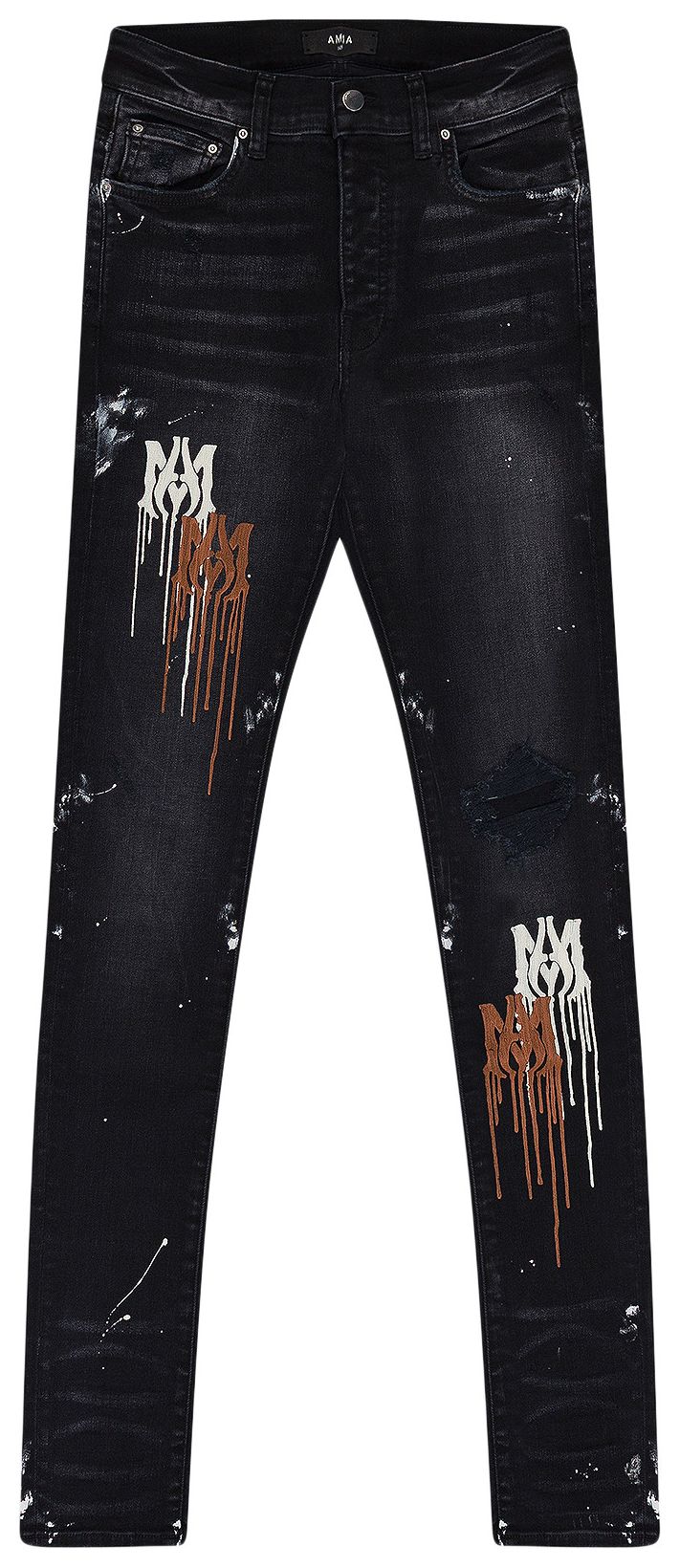 Amiri MA Drip Skinny Jeans Aged Black
