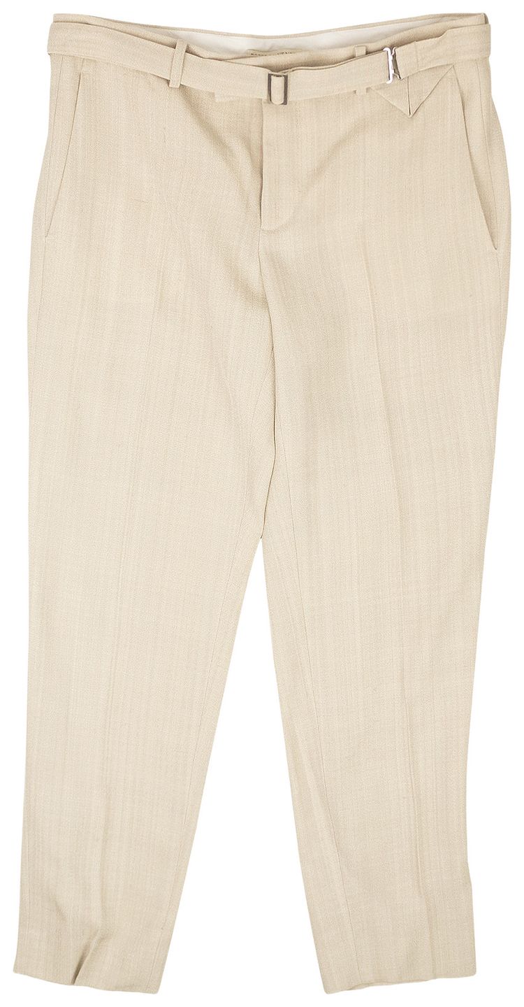 Bottega Veneta Woven Straight Pants Bone