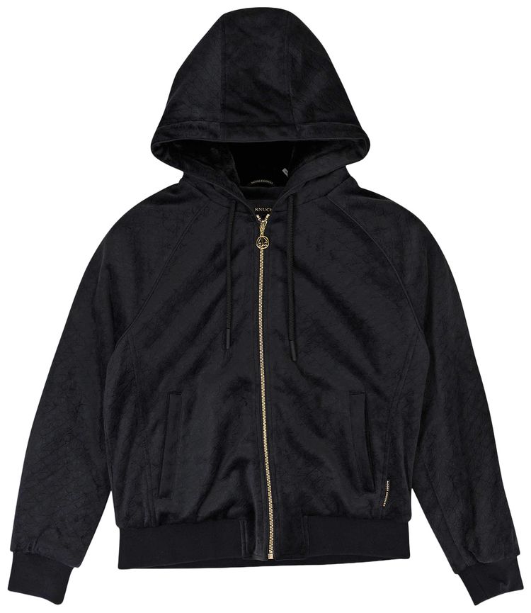 Moose Knuckles Parsons Bunny Monogram Print Hoodie Black