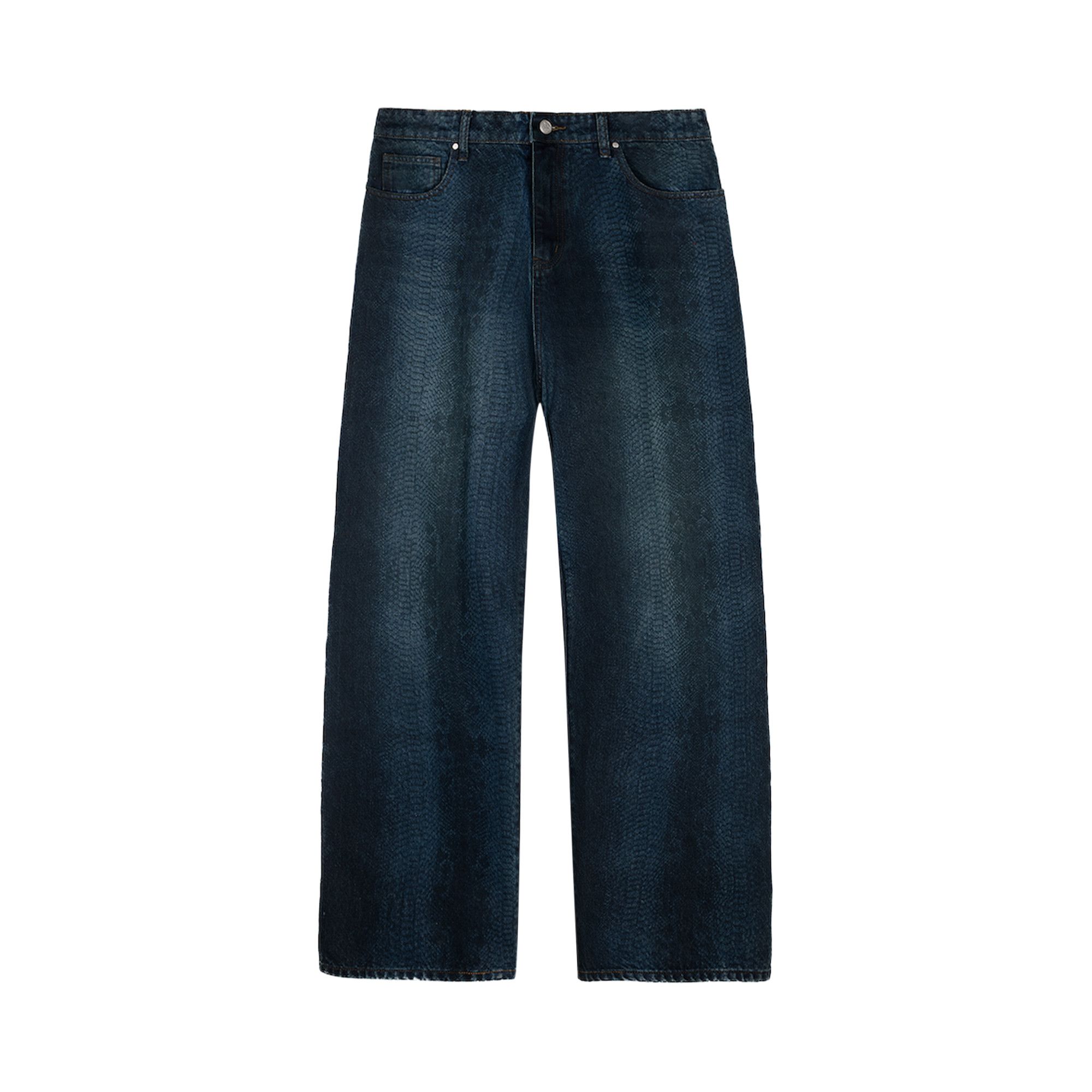 Buy Basketcase Gallery LAX Snakeskin Baggy Denim 'Dark Blue