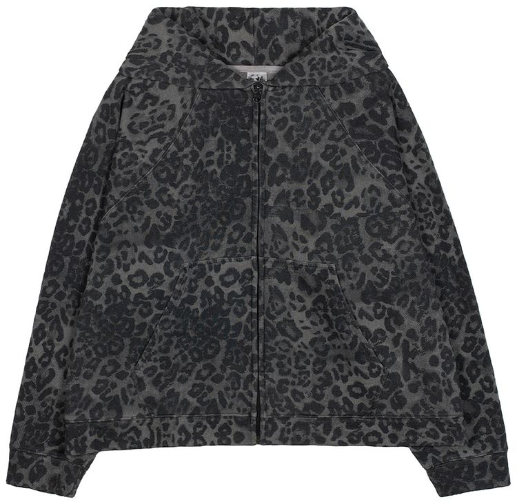 Basketcase Gallery Panther Zip Up Hoodie Vintage Black