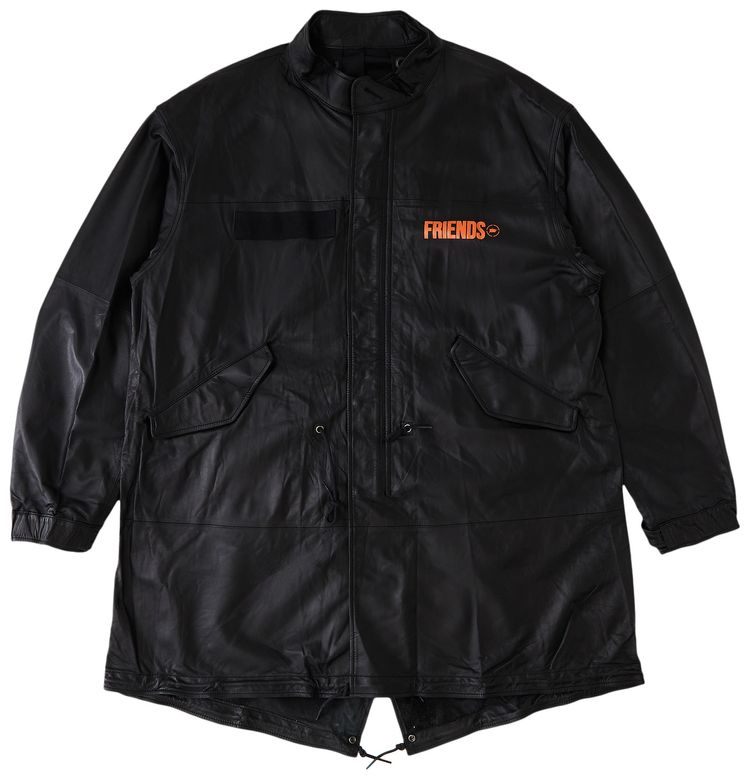 Vlone V Print Mods Coat BlackOrange