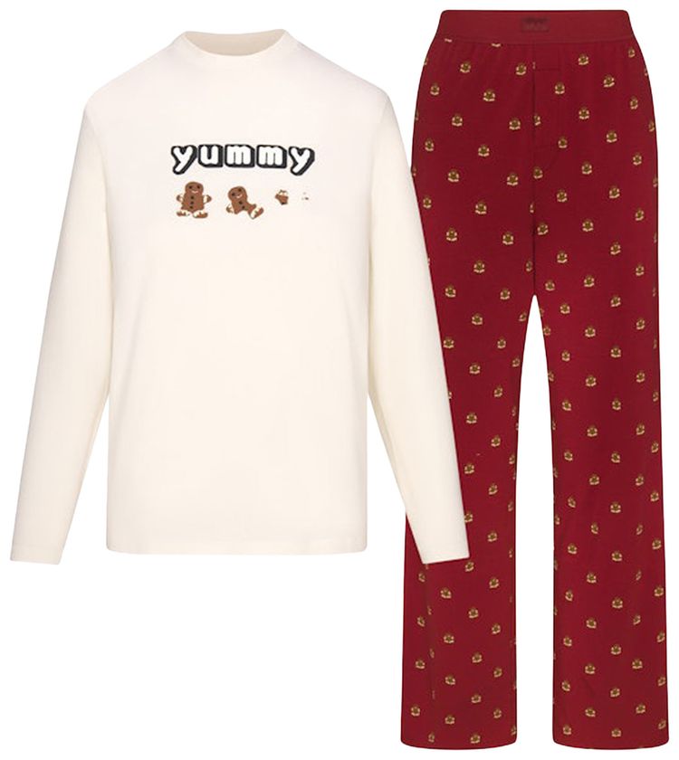 SKIMS x Cactus Plant Flea Market Boyfriend Long Sleeve Set Marble Gingerbread Print