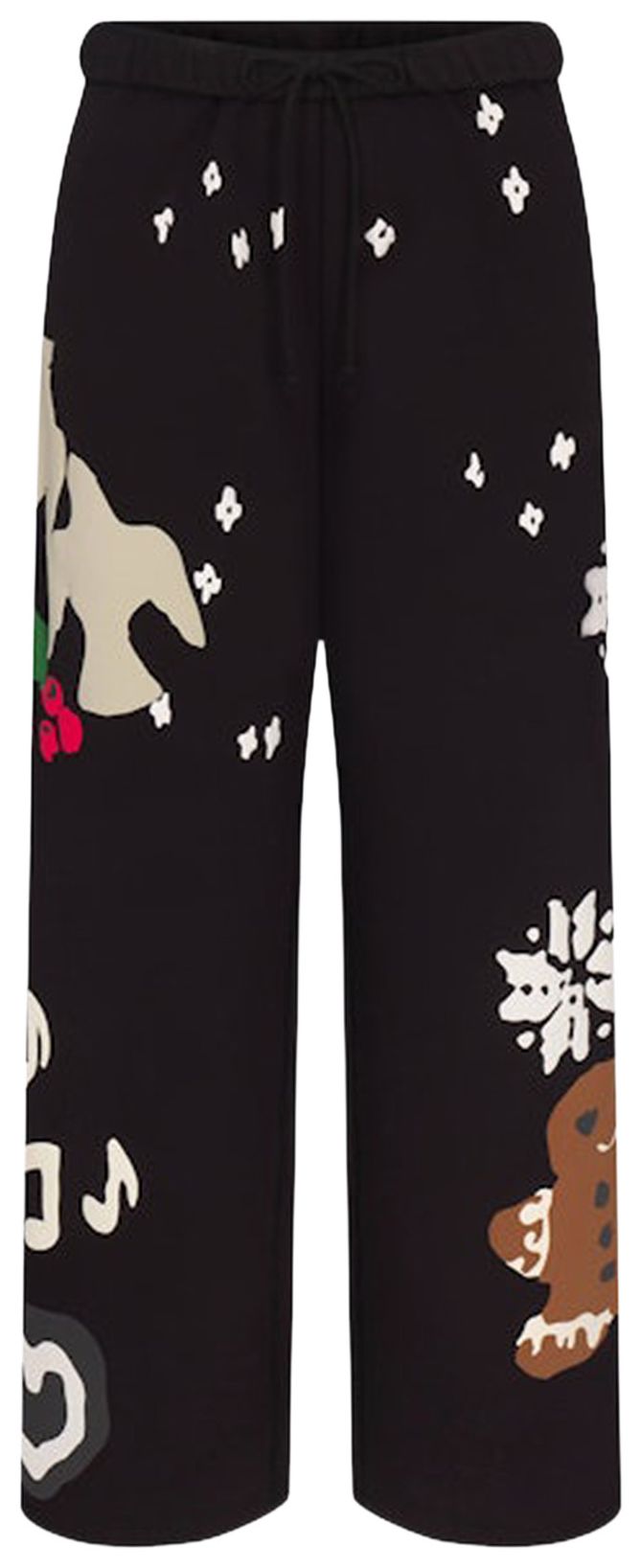 SKIMS x Cactus Plant Flea Market Cotton Fleece Straight Leg Pant Onyx Gingerbread Print