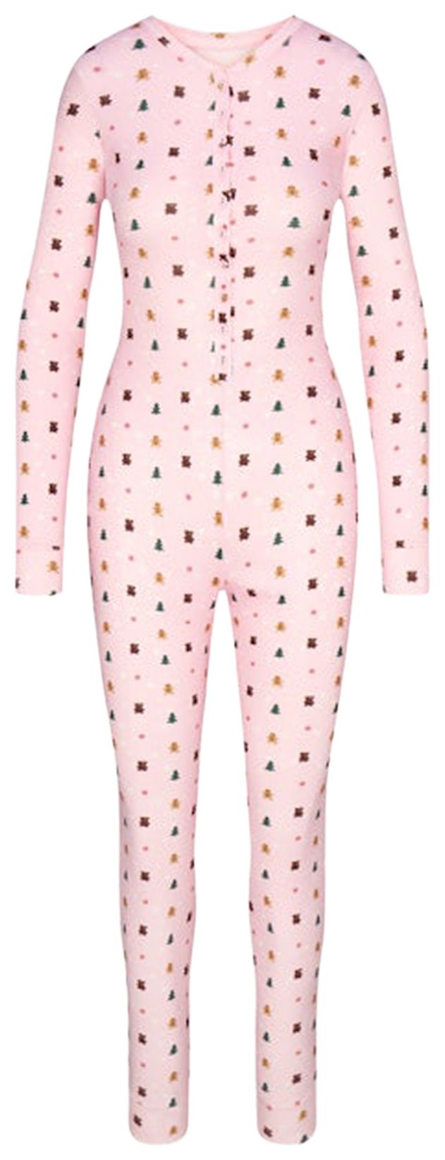 SKIMS x Cactus Plant Flea Market Plush Pointelle Onesie Cherry Blossom Snow Print