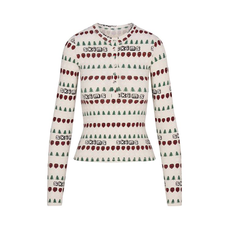 SKIMS x Cactus Plant Flea Market Cotton Rib Henley And Legging Set Marble Pine Fair Isle