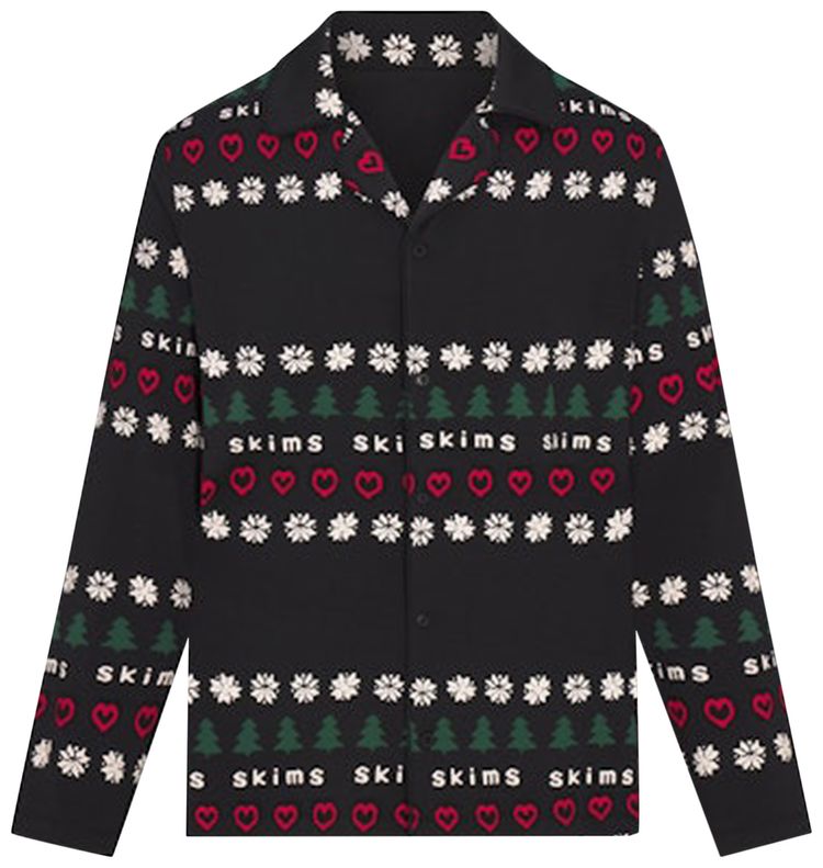 SKIMS x Cactus Plant Flea Market Jersey Sleep Set Onyx Pine Fair Isle