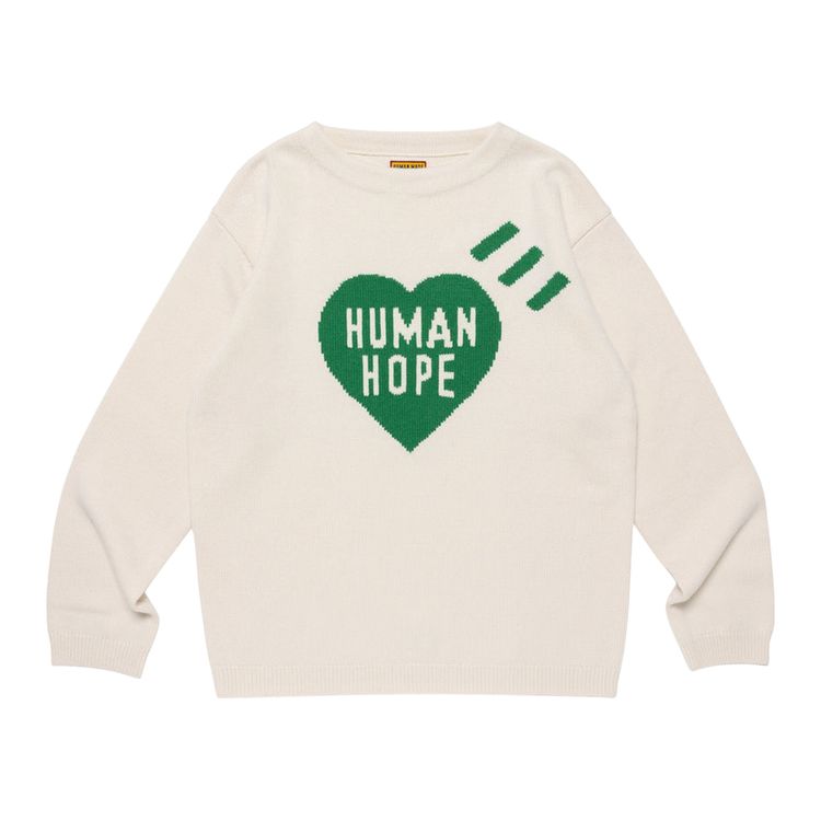 Human Made x j hope Human Hope Heart Knit Sweater White