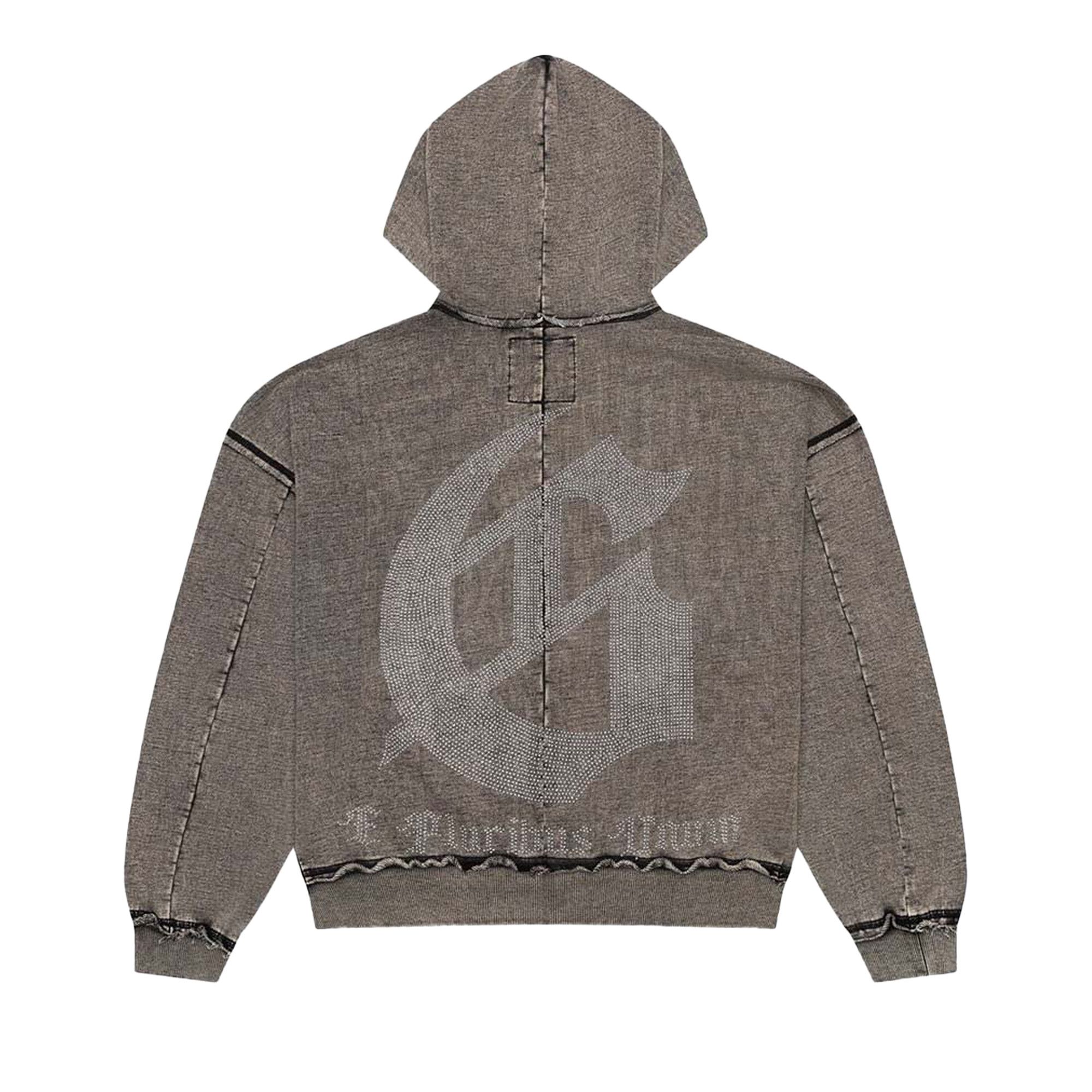 Buy Godspeed Studded OG Logo Zip Up Hoodie 'Grey Wash' - 11652