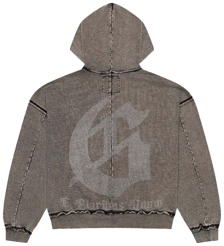 Godspeed Studded OG Logo Zip Up Hoodie Grey Wash