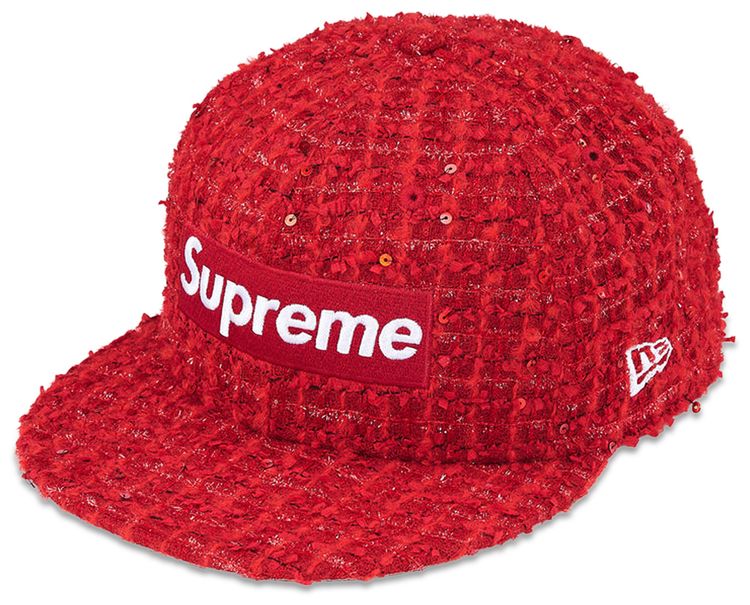 Supreme Boucle Box Logo New Era Red