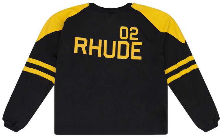 Rhude Stripe Long Sleeve T Shirt Black