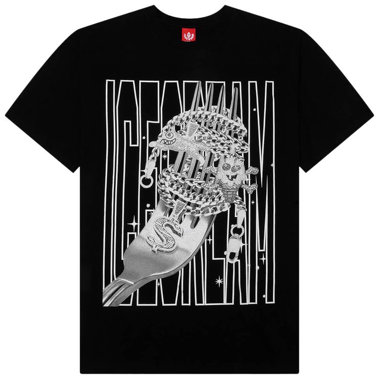Icecream Pasta Short Sleeve Tee Black