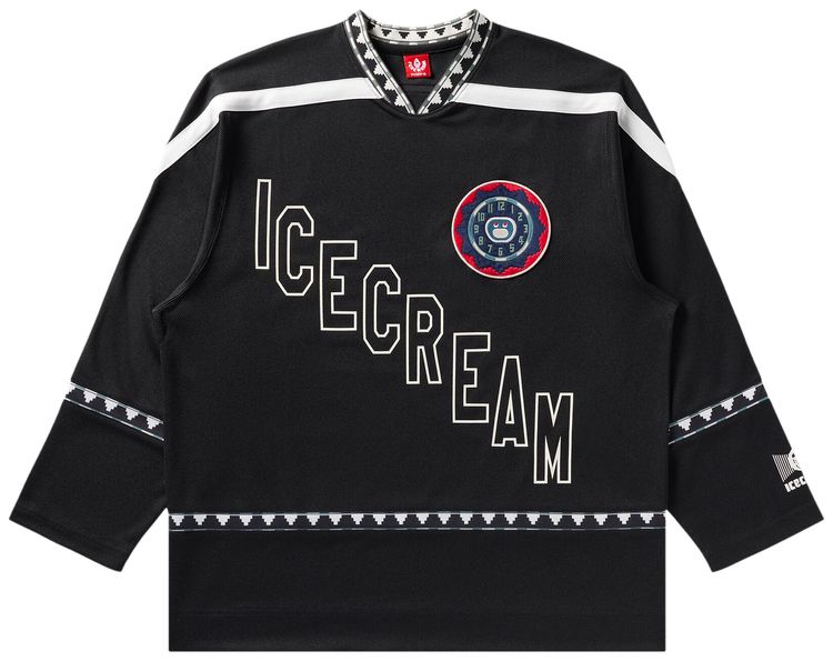 Icecream Party On Jersey Long Sleeve Knit Black