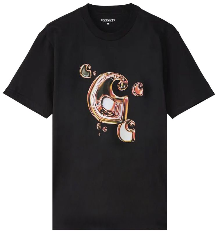 Carhartt WIP Short Sleeve Solar Chrome C Logo T Shirt Black