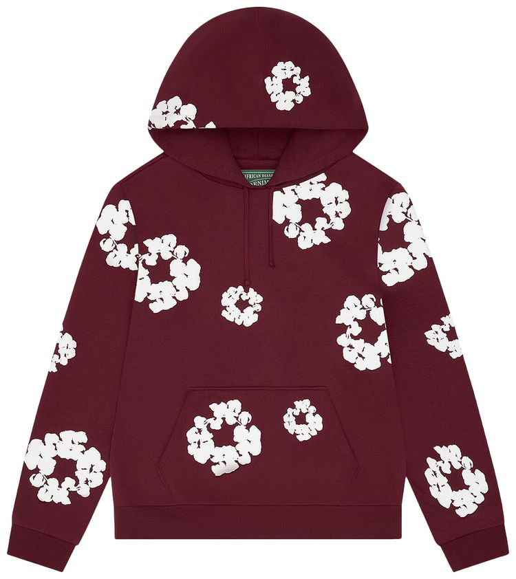 Denim Tears Cotton Wreath Hoodie Burgundy