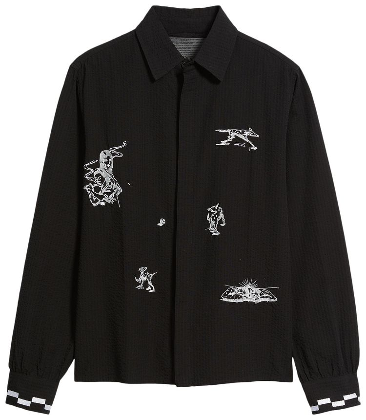 Jungles Live Life With Ease Button Up Black